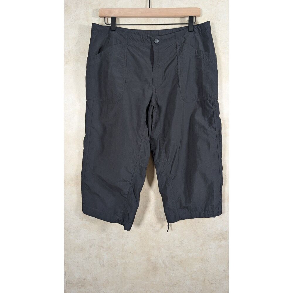 Mountain Hardwear Capri Pants Womens 10 Black Nylon Hiking Outdoor Drawstring